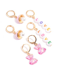 Pink Love Gummy Stacker Earrings - link has visual effect only