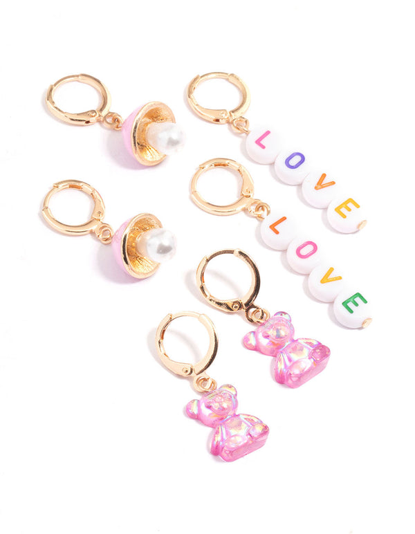 Pink Love Gummy Stacker Earrings