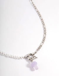 Purple Mushroom Pearl Chain Necklace - link has visual effect only