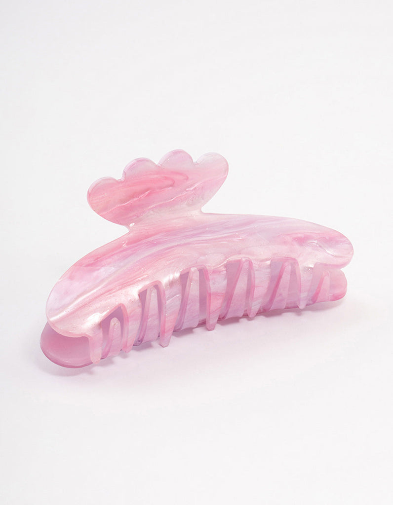 Acrylic Pink Slick Butterfly Hair Claw Clip