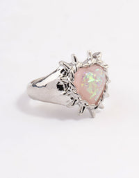 Rhodium Spark Heart Ring - link has visual effect only