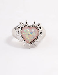 Rhodium Spark Heart Ring - link has visual effect only