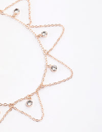 Rose Gold Diamante & Chain Loop Anklet - link has visual effect only