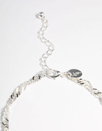 Silver Twist Chain Anklet - link has visual effect only