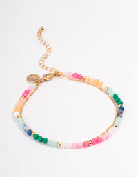 Gold Chain & Beaded Anklet Pack - link has visual effect only