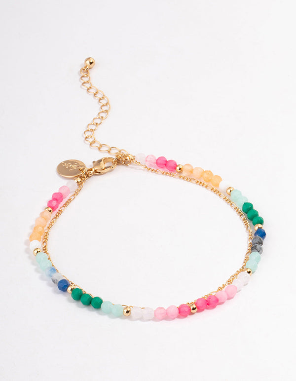 Gold Chain & Beaded Anklet Pack