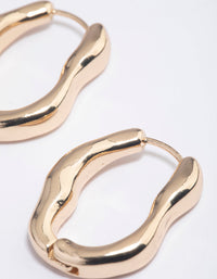 Gold Molten Oval Huggie Earrings - link has visual effect only
