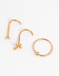 Gold Plated Surgical Steel Cross Nose Pack - link has visual effect only