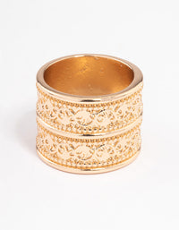 Gold Double Stack Filigree Ring - link has visual effect only