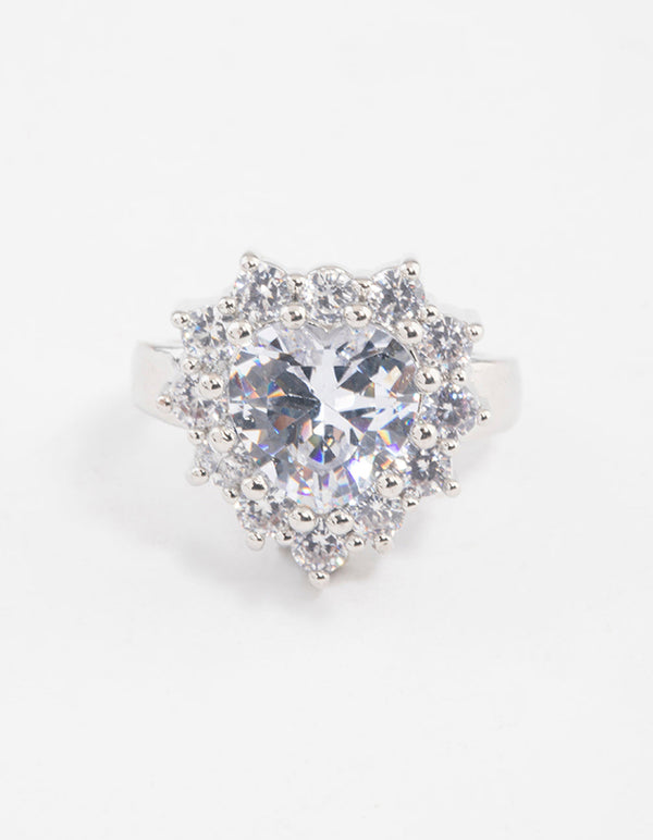 Silver Grand Heart Ring
