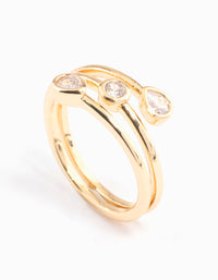 Gold Plated Multi Shape Tier Ring - link has visual effect only