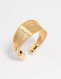 Gold Plated Textured Row Ring - link has visual effect only