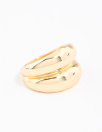 Gold Plated Double Band Ring - link has visual effect only