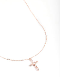 Rose Gold Classic Diamante Cross Necklace - link has visual effect only