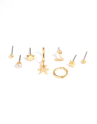 Gold Plated Pisces Star Sign Ear Stackers - link has visual effect only