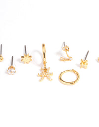 Gold Plated Pisces Star Sign Ear Stackers - link has visual effect only