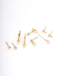 Letter 'T' Gold Plated Initial Ear Stacker - link has visual effect only