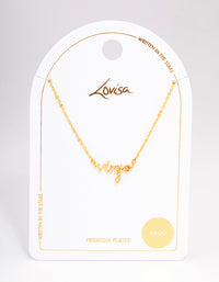 Gold Plated Virgo Script Pendant Necklace - link has visual effect only
