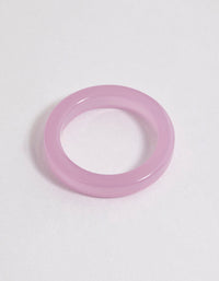 Pink Acrylic Solid Band Ring - link has visual effect only