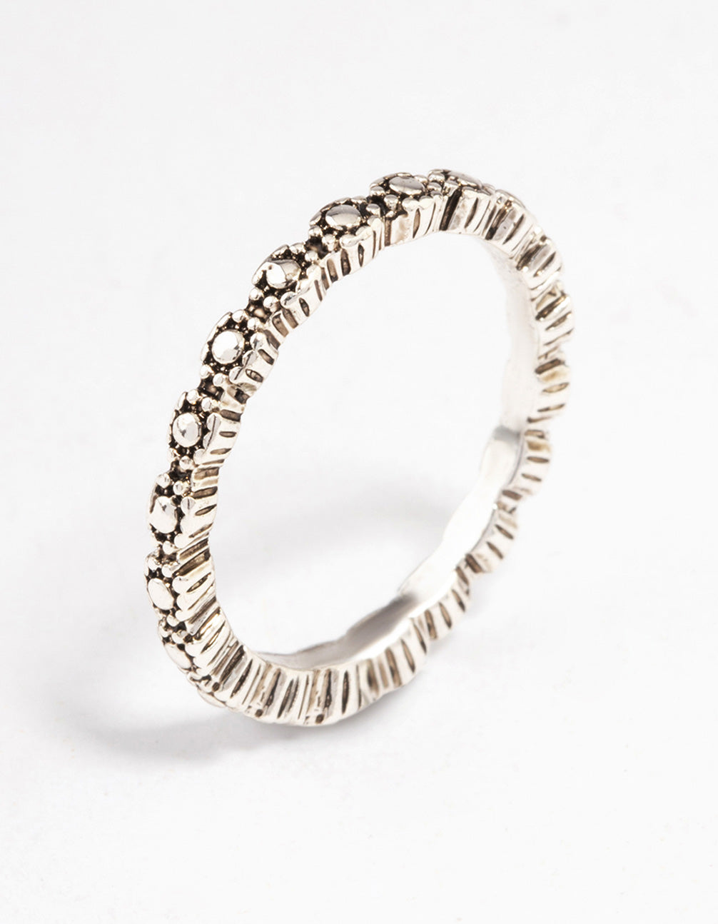 Antique Silver Tiny Flower Ring