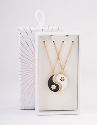 Gold Yin & Yang Flower Necklace Pack - link has visual effect only