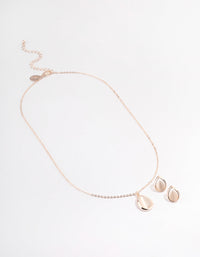 Rose Gold Cateye Pear Jewellery Set - link has visual effect only