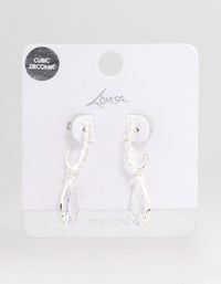 Silver Plated Cubic Zirconia Medium Drop Earrings - link has visual effect only