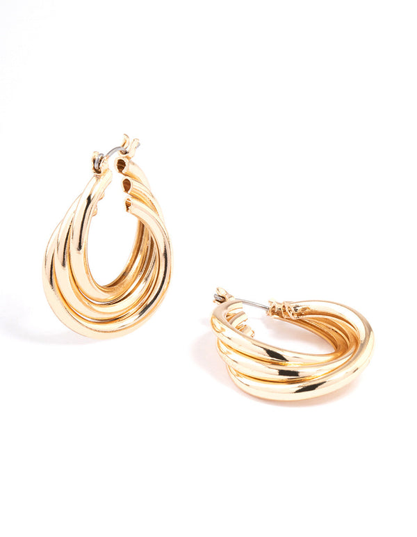 Gold Classic Twisted Hoop Earrings