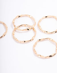 Gold Classic Twisted Ring 5-Pack - link has visual effect only