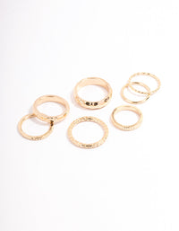 Gold Multi Hammered Ring Pack - link has visual effect only