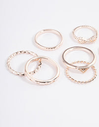 Rose Gold Infinity & Heart Ring 8-Pack - link has visual effect only