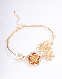 Gold Floral Solid Choker - link has visual effect only