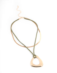 Gold Double Row Organic Pendant Necklace - link has visual effect only