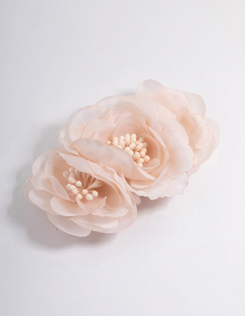 Cream Fabric Trio Flower Corsage