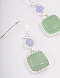 Silver Round & Square Drop Earrings - link has visual effect only