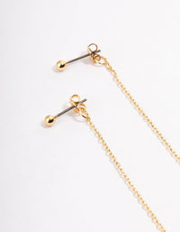 Gold Plated Mini Freshwater Pearl Chain Drop Earrings - link has visual effect only
