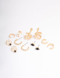 Black Serpent Cuff Earrings 6-Pack - link has visual effect only