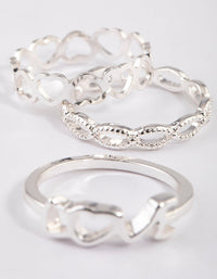 Silver Love & Heart Ring Pack - link has visual effect only