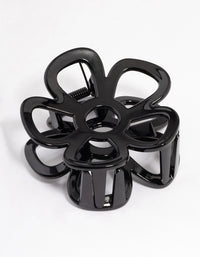 Plastic Black Open Flower Claw Clip - link has visual effect only