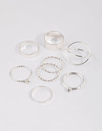 Silver Thick & Diamante Ring 8-Pack - link has visual effect only