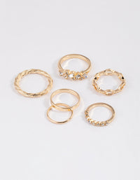 Gold Mixed Stone Cluster Ring 6-Pack - link has visual effect only