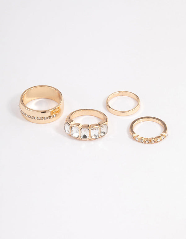 Gold Thick Radiant Ring 4-Pack