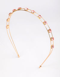 Gold Double Band Diamante Headband - link has visual effect only