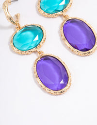 Gold Round Crystal Drop Earrings - link has visual effect only