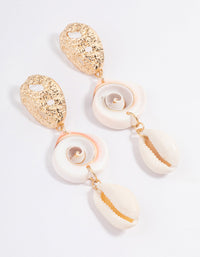 Gold Shell Drop Earrings - link has visual effect only