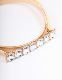 Gold Diamante Buckle Stretch Belt - link has visual effect only