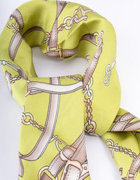 Green Fabric Chain Link Scarf - link has visual effect only