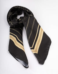Fabric Black Celestial Print Scarf - link has visual effect only