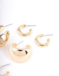Gold Mixed Hoop Earring Pack - link has visual effect only