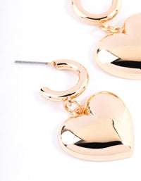 Gold Puffy Heart Huggie Earrings - link has visual effect only
